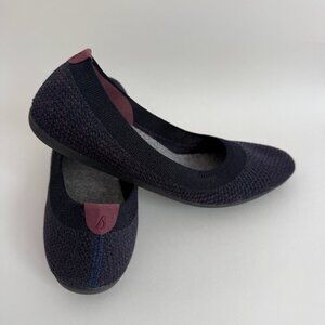 Allbirds Ballet Flats, Navy-Purple Tweed, Size 7.5